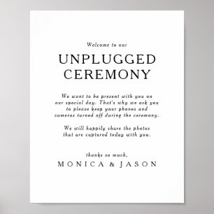 Classic Minimalist Unplugged Ceremony Sign