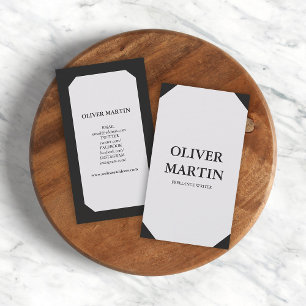 Classic Minimalist Vertical Social Media Business Card