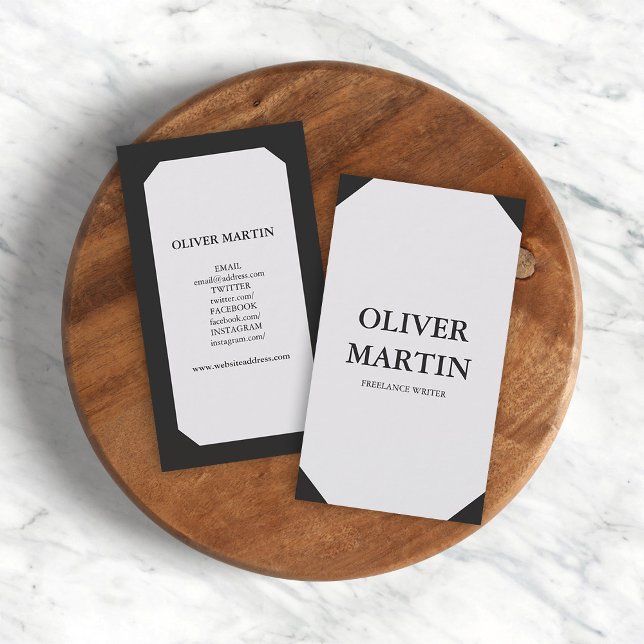 Classic Minimalist Vertical Social Media Business Card (Creator Uploaded)