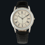 Classic Minimalist Watch - Antique Clock Face<br><div class="desc">Embrace a timeless aesthetic with this classic minimalist wrist watch. Featuring an ivory antique-style clock face paired with a sleek black leather strap, this timepiece is the epitome of understated elegance. Perfect for fans of the Dark Academia style or those who prefer a professional, clean-cut look. This versatile accessory transitions...</div>