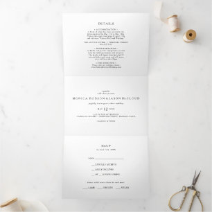 Classic Minimalist Wedding All In One Tri-fold
