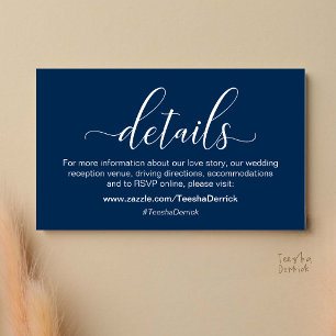 Classic Minimalist Wedding Information and Details Enclosure Card