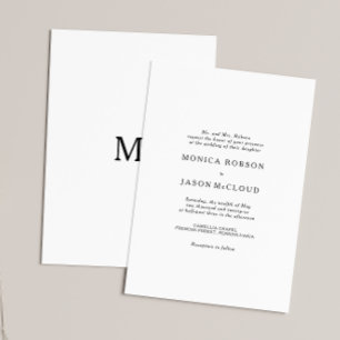 Classic Minimalist Wedding Invitation