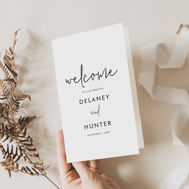 Classic Minimalist Wedding Paper Program Booklet (Classic Minimalist Wedding Program Booklet-Select your colors and fonts!)