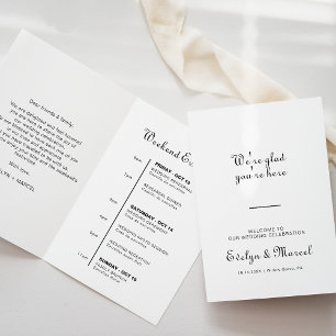 Classic Minimalist Wedding Program Timeline
