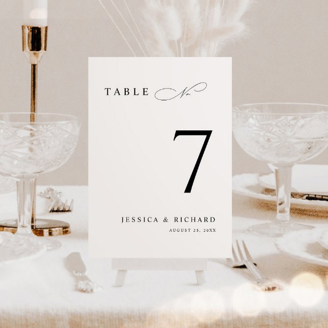 Classic Minimalist Wedding Table Number (Creator Uploaded)