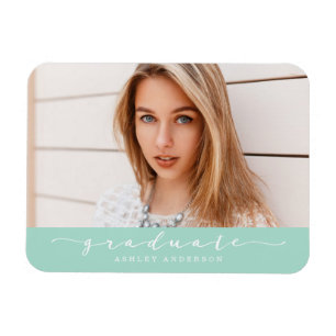Classic Mint Graduation Photo Magnet