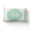 Classic Mint Green and White Monogram Pillow