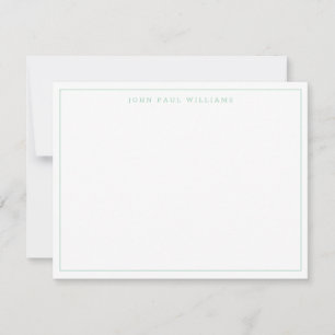 Classic Mint Green Modern Professional Thin Border Card