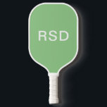 Classic Mint Green White Monogram Initials Pickleball Paddle<br><div class="desc">Personalised pickleball paddles make great gifts for all occasions.  This design features a simple mint green background with white block-style monogram text.  You can customise the text with any initials or wording of your choice.</div>