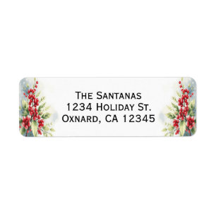 Classic Mistletoe Return Address Label