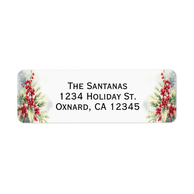 Classic Mistletoe Return Address Label (Front)