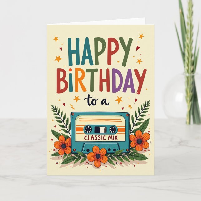Classic Mixtape Birthday Card (Front)