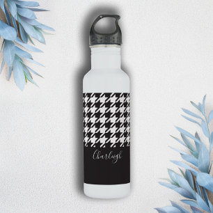 Classic Modern Black and White Houndstooth 710 Ml Water Bottle