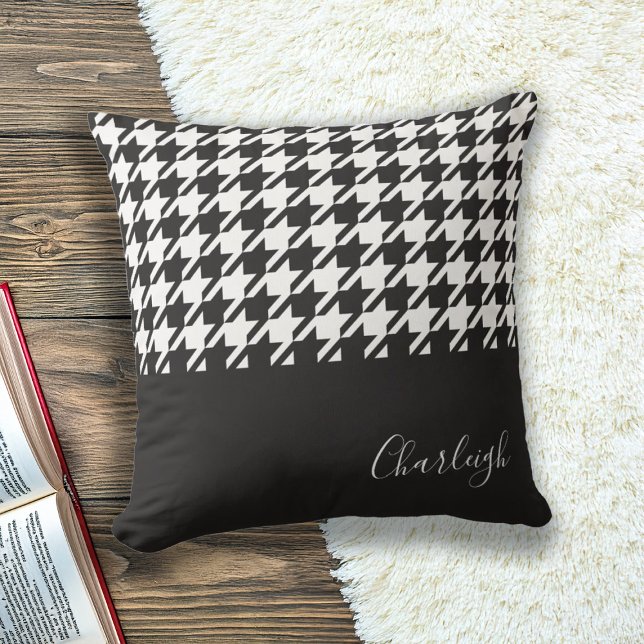 Classic Modern Black and White Houndstooth Cushion (Creator Uploaded)