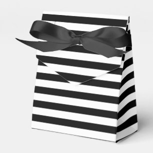Classic Modern Black and White Striped Favour Box