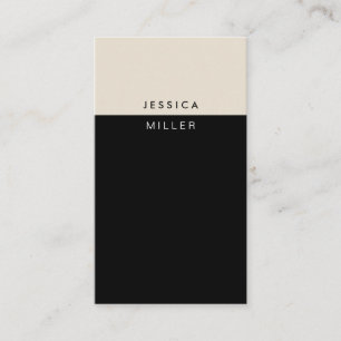Classic Modern Black & Beige Social Media Vertical Business Card