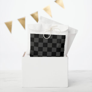 Classic Modern Black & Smoky Black Chequerboard  Favour Bag