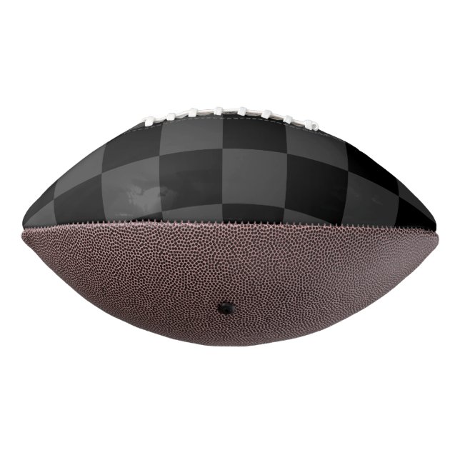 Classic Modern Black & Smoky Black Chequerboard  Football (Rotated 270)