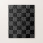 Classic Modern Black & Smoky Black Chequerboard  Jigsaw Puzzle<br><div class="desc">The Black & Smoky Black Chequerboard pattern is a timeless yet contemporary design that exudes sophistication and versatility. Featuring alternating black and smoky black squares, this geometric composition creates a bold yet subtle contrast, making it perfect for fashion, interior design, and accessories. The monochrome aesthetic lends itself to both classic...</div>