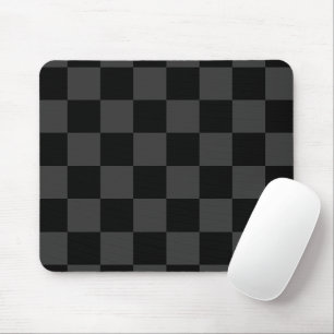 Classic Modern Black & Smoky Black Chequerboard  Mouse Pad