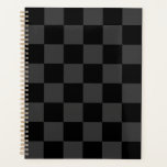 Classic Modern Black & Smoky Black Chequerboard  Planner<br><div class="desc">The Black & Smoky Black Chequerboard pattern is a timeless yet contemporary design that exudes sophistication and versatility. Featuring alternating black and smoky black squares, this geometric composition creates a bold yet subtle contrast, making it perfect for fashion, interior design, and accessories. The monochrome aesthetic lends itself to both classic...</div>