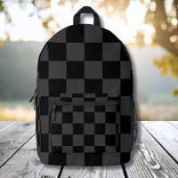 Classic Modern Black & Smoky Black Chequerboard 