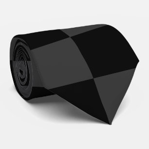 Classic Modern Black & Smoky Black Chequerboard  Tie