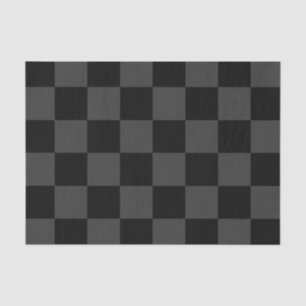 Classic Modern Black & Smoky Black Chequerboard  Tissue Paper
