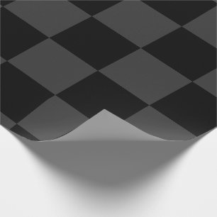 Classic Modern Black & Smoky Black Chequerboard  Wrapping Paper