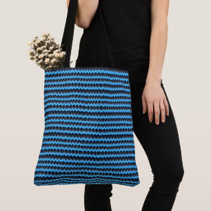 Classic Modern Blue And Black Tote Bag