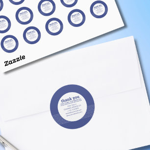 Classic Modern Blue White Polka Dots Cleaning Round Sticker