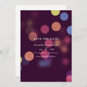 Classic Modern Bokeh Wedding Lights Save The Date