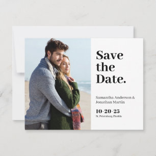 Classic Modern Budget Photo Save the Date