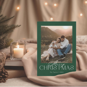 Classic Modern Christmas Card with Photo