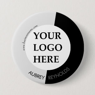 Classic Modern Custom Black And White Logo 7.5 Cm Round Badge