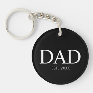 Classic Modern Dad Year Established Key Ring