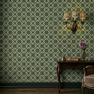Classic Modern Floral Mustard Pattern Wallpaper