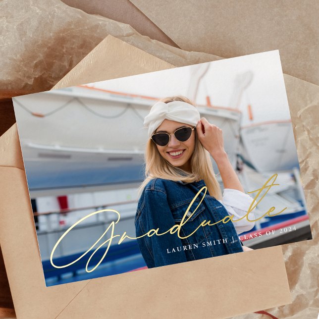 Classic Modern Gold Calligraphy Graduation Party (Creator Uploaded)