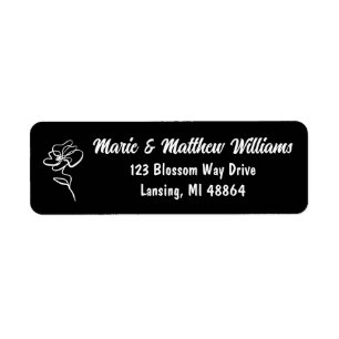 Classic & Modern Gothic Black Wedding Address Return Address Label