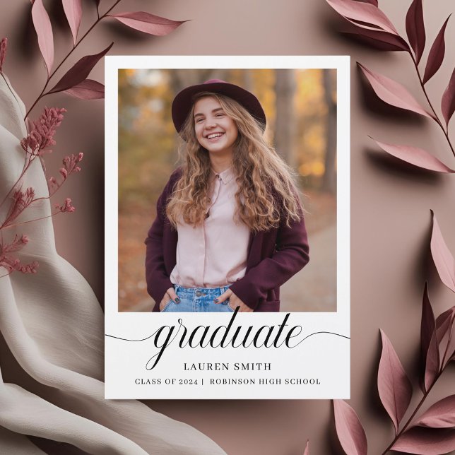 Classic Modern Graduation Announcement Card (Creator Uploaded)