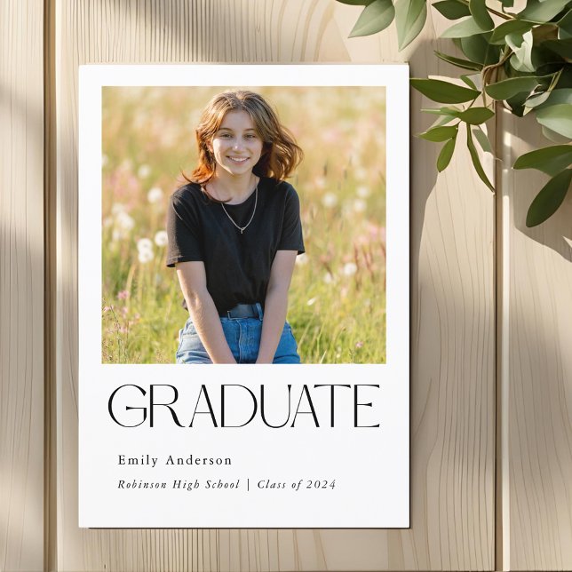 Classic Modern Graduation Photo Announcement (Creator Uploaded)