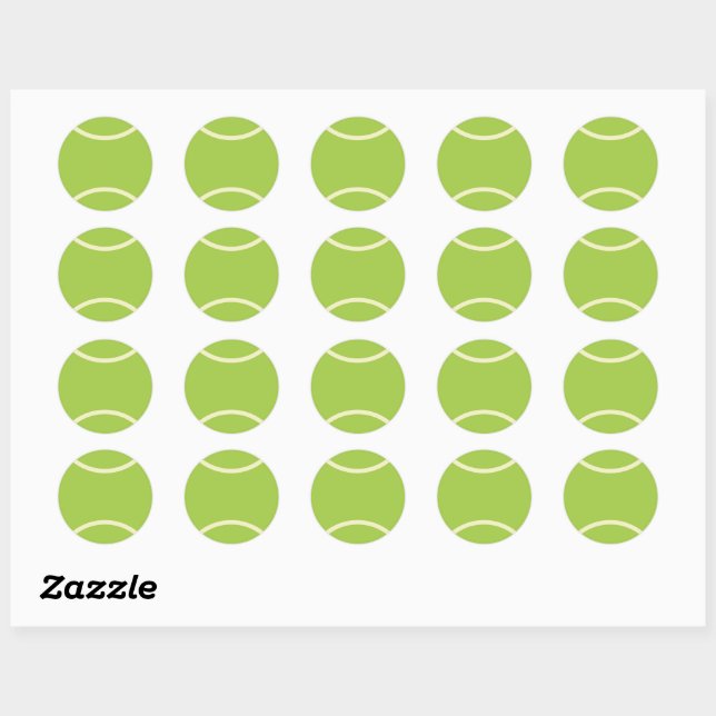 Classic Modern Green Tennis Ball  Classic Round Sticker (Sheet)