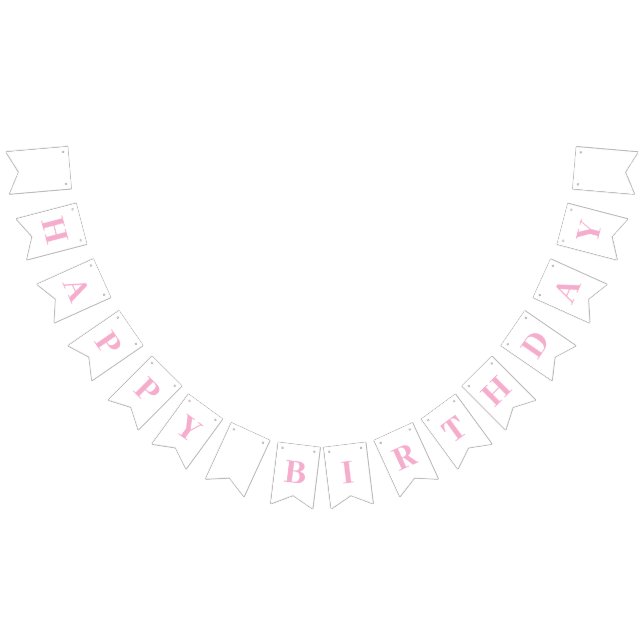 Classic Modern Happy Birthday Light Pink Message Bunting (All)