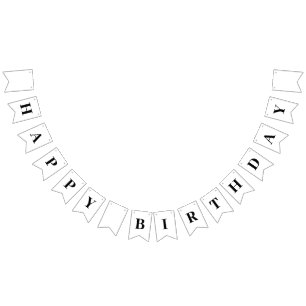 Classic Modern Happy Birthday Message Bunting