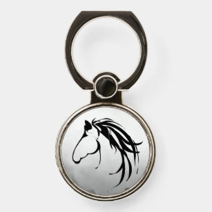 Classic Modern Horse Head Logo Graphic Art Phone Ring Stand