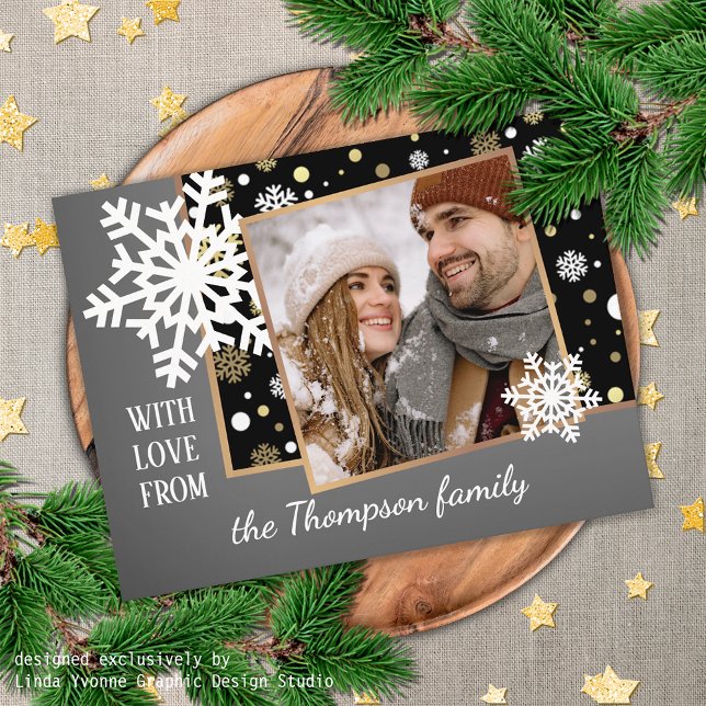 Classic Modern Love Holiday Seasons Greetings Postcard (Creator Uploaded)
