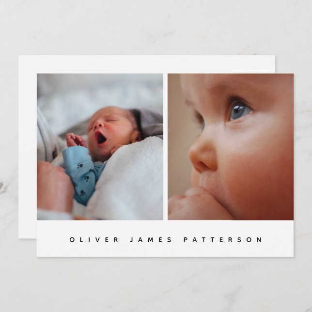 CLASSIC | Modern & Loving birth announcement card (Front/Back)
