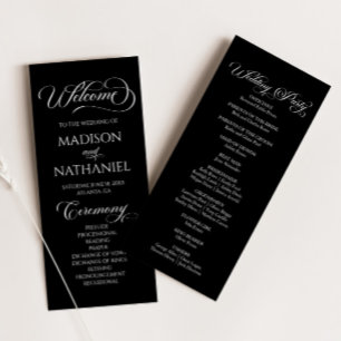 Classic Modern Minimal Minimalist Elegant Wedding Program