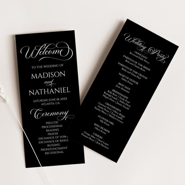 Classic Modern Minimal Minimalist Elegant Wedding Program (Creator Uploaded)